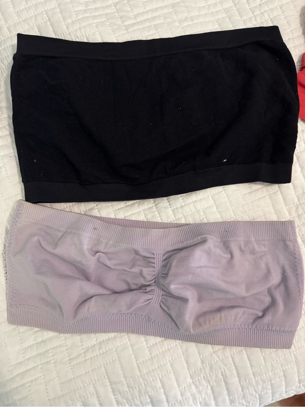2-Pack Seamless Bandeau Bras - Black & Light Lavender